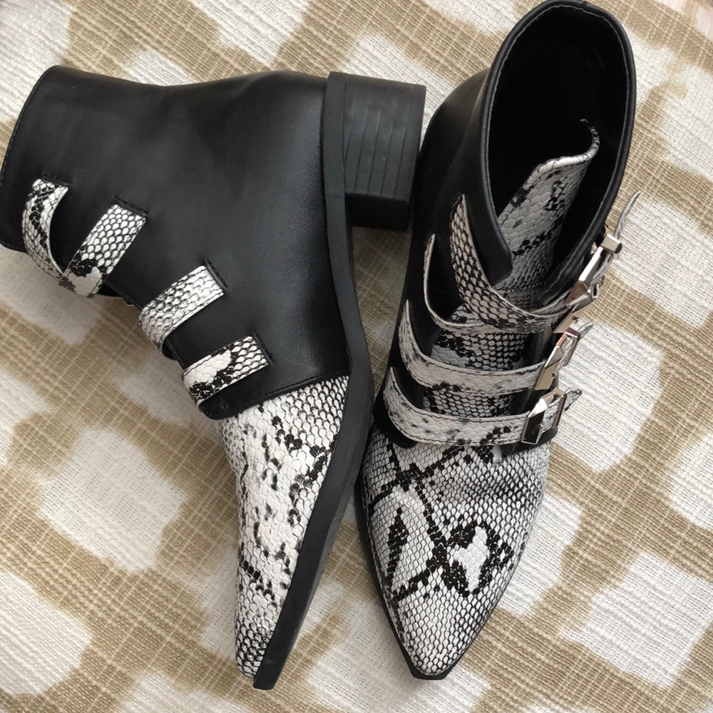 Snake-print boots